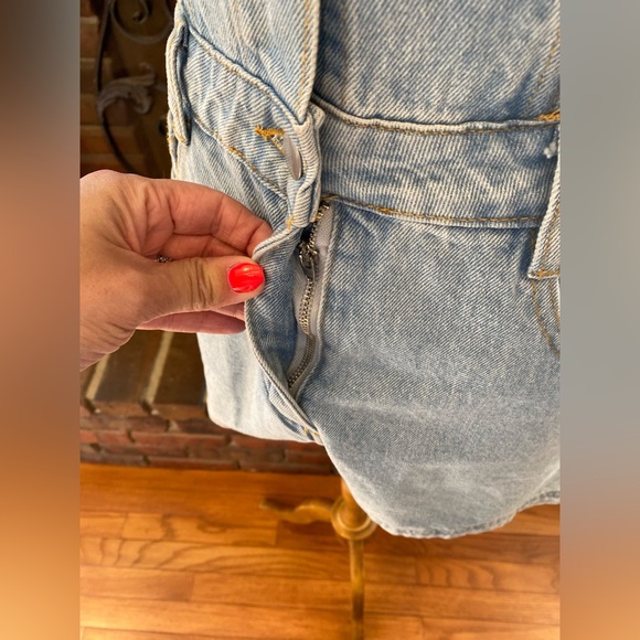 NWT Short Sleeve Denim Romper - Picture 7 of 7